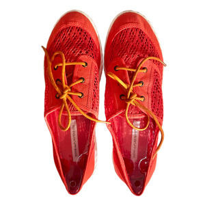 NWOT Diane Von Furstenberg Bea Orange Crochet Beach Shoes Flats Lace Up